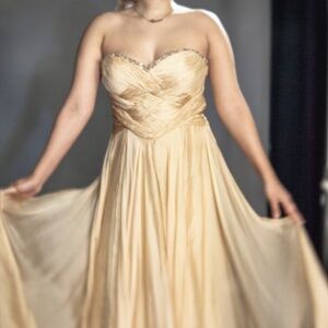 Silk Evening Dress, Tailor Made Size 6